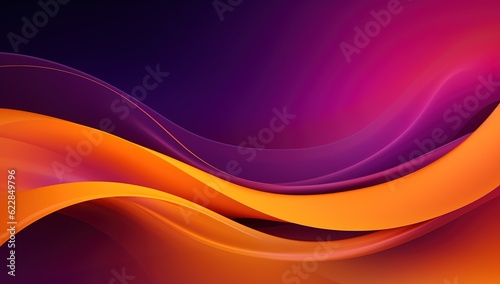 Abstract colorful flowing lines background in purple and oranges colors