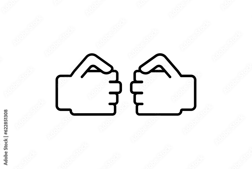 fists hand icon gesture line symbol web app sign