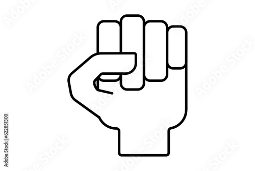 Fist hand icon gesture line symbol web app sign