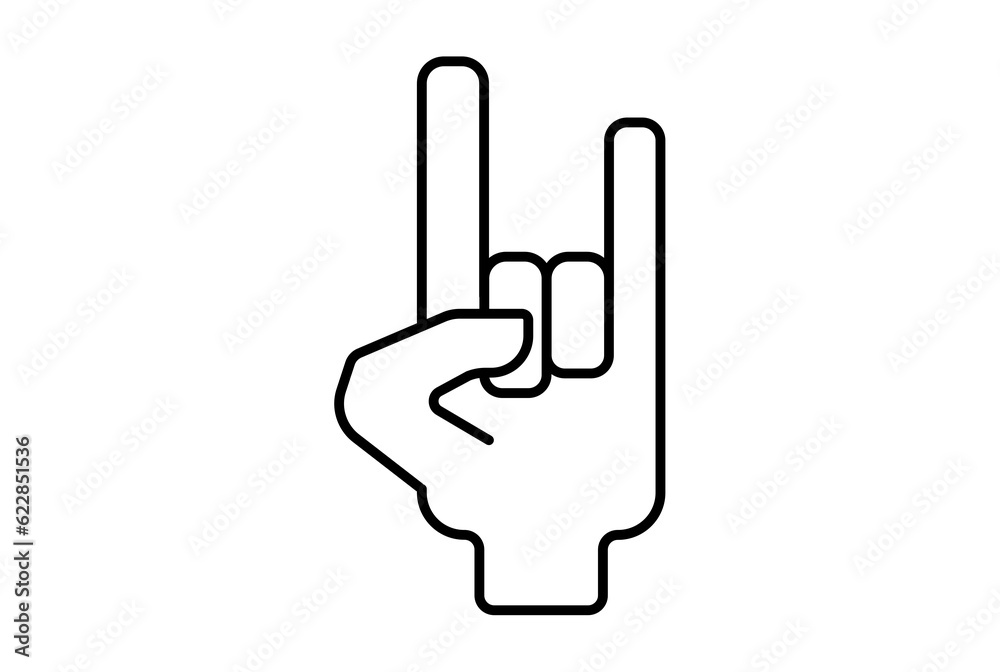 Rock hand icon gesture line symbol web app sign Rock hand icon gesture line symbol web app sign