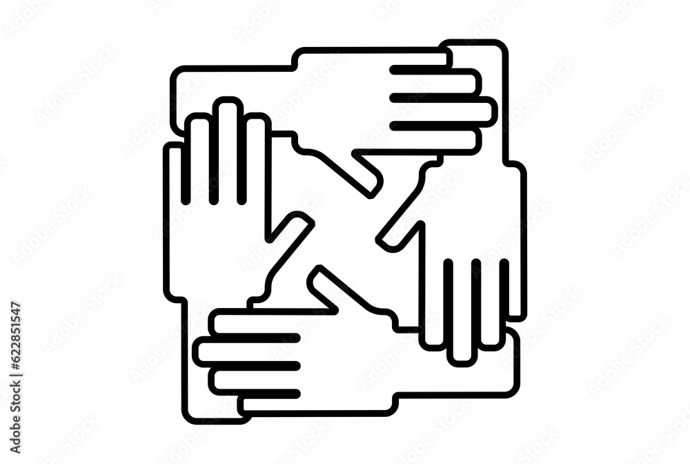 Teamwork hand icon gesture line symbol web app sign Teamwork hand icon gesture line symbol web app sign
