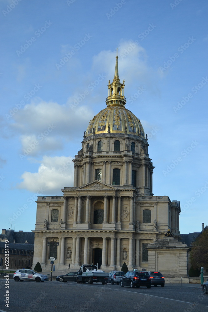 France, Paris, 20.11.2013: Cathedral, headed by the bishop of the armies, built under Louis XIV, dedicated to soldiers and catholic worship.