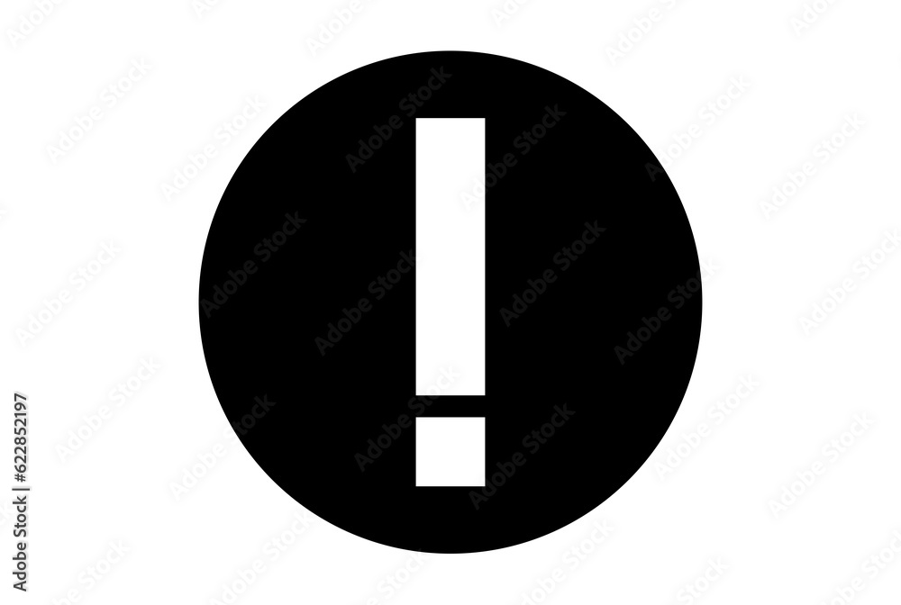 exclamation mark flat icon black minimalistic warning symbol art app web sign