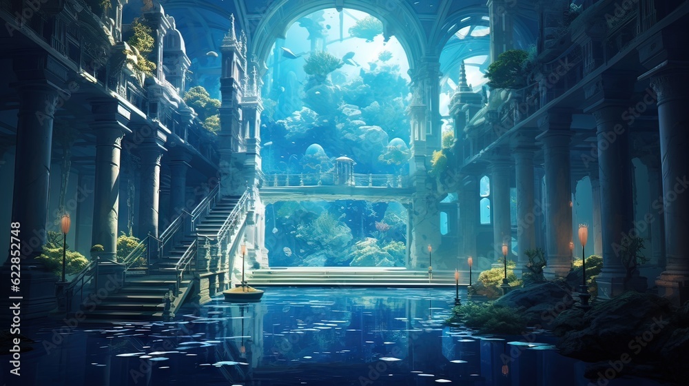Obraz premium World in the cave. AI generated art illustration.