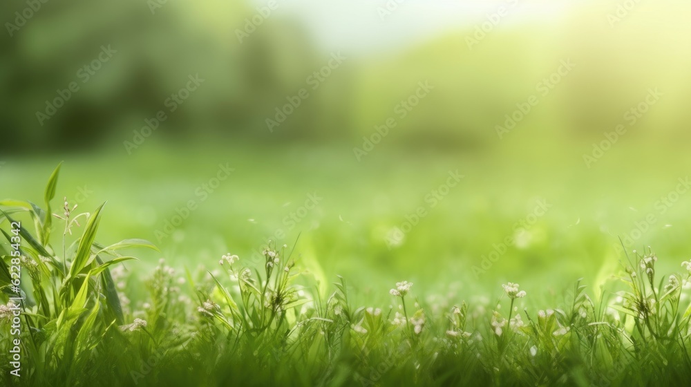 Obraz premium Green grass background Generative AI 
