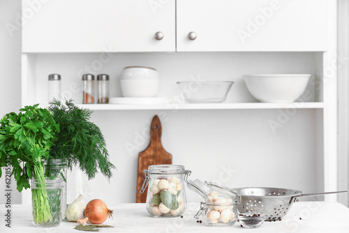 Fresh herbs, mushrooms, and...