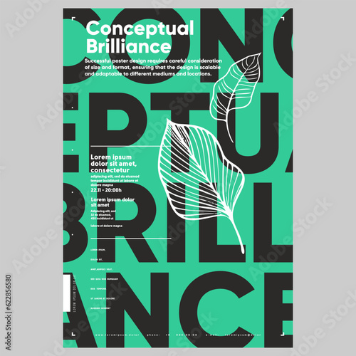 Poster design in modern style.  Typography design. Creative vector template. Book cover design modern. Event poster design. Marketing event banner template. Brochure template layout. 