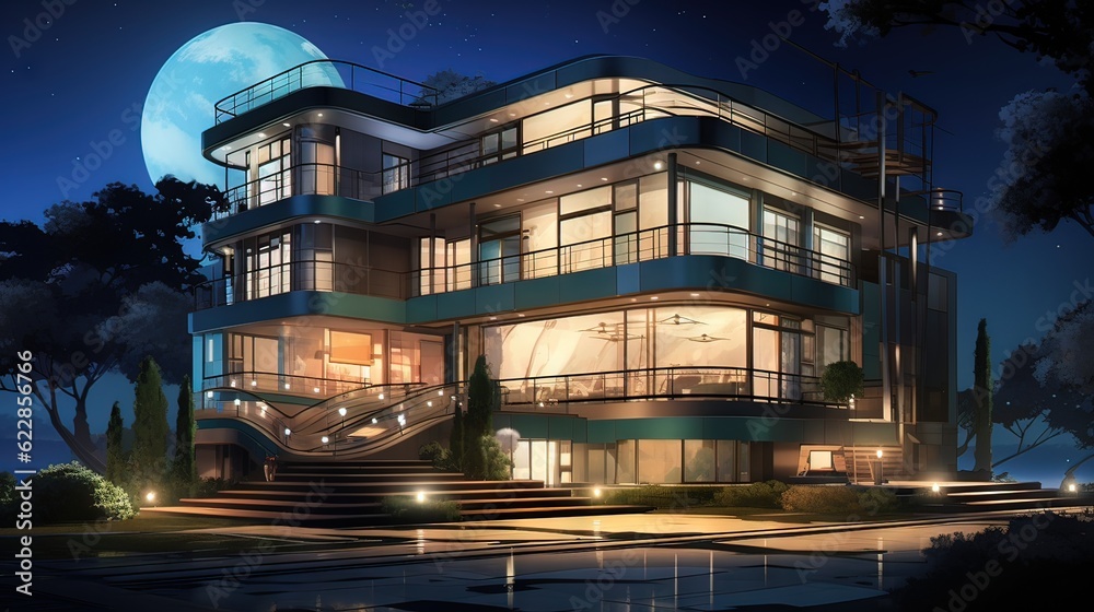 Pavilion in the park. AI generated art illustration. Pavilion in the park. AI generated art illustration.