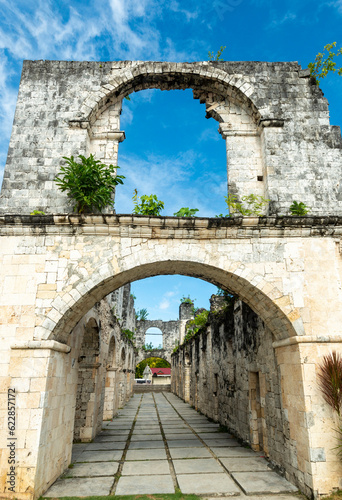 The Cuartel Ruins relic of Spanish colonialism in Oslob south-eastern Cebu Island The Philippines.