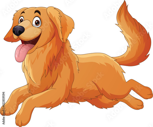 Cute happy dog cartoon running