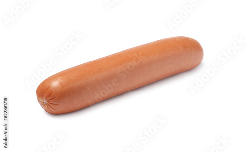 Fresh raw sausage isolated on white. Ingredient for hot dog