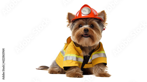 Wallpaper Mural Yorkshire Terrier Dog as Firefighter - Transparent Background Torontodigital.ca