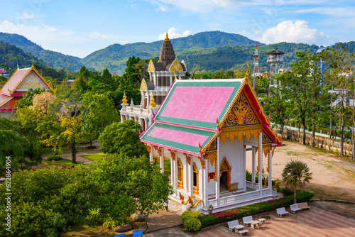 Wat Chalong, a 19th century Buddhist temple on Phuket island in Thailand, Southeast Asia