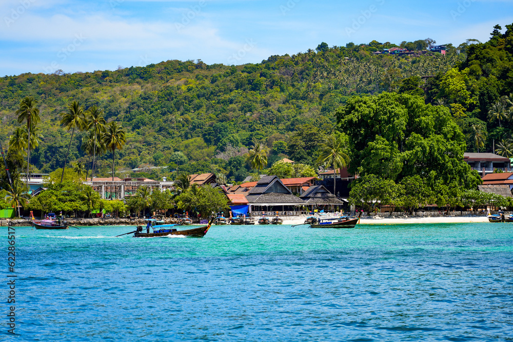 Ton Sai beach on Koh Phi Phi island in the Andaman Sea, Krabi Province, Thailand