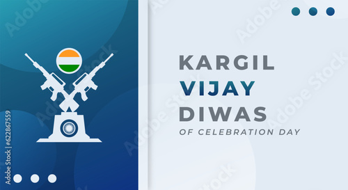 Kargil Vijay Diwas Celebration Vector Design Illustration for Background, Poster, Banner, Advertising, Greeting Card photo