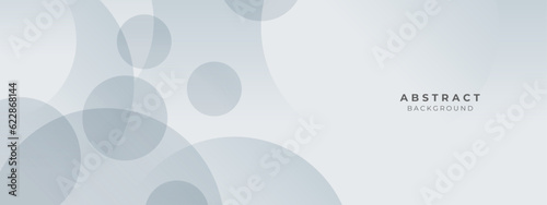 Silver color square pattern on banner with shadow. Abstract white and grey color geometric background with copy space.