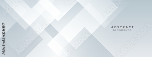Quadro su tela Abstract geometric white and gray color elegant background