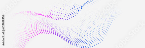  Abstract flowing lines wave. Digital future technology concept.