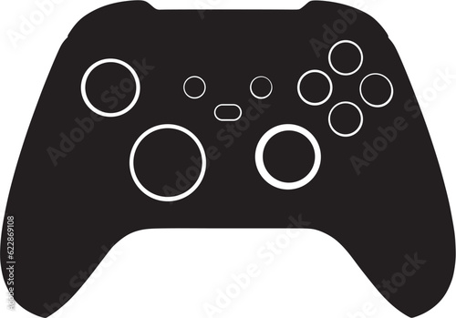 Black and white illustration of a joystick