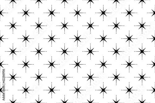 Seamless of tile ikat pattern. Design ethnic style black on white background. Design print for illustration, textile, texture, wallpaper, background. Set 2