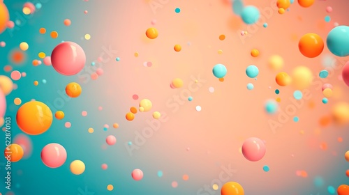 3D spheres floating background in pastel colors