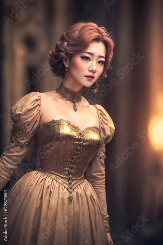 portrait photo of beautiful asian woman, generative AI