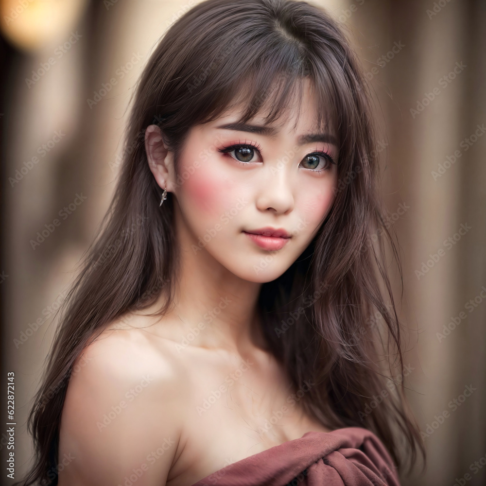 portrait photo of beautiful asian woman, generative AI portrait photo of beautiful asian woman, generative AI