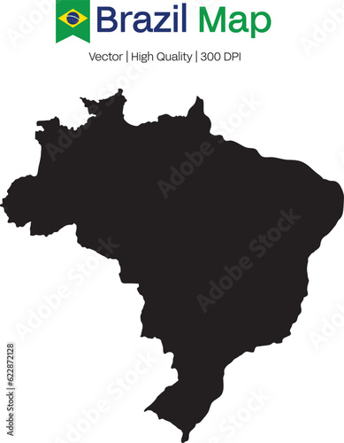Brazil map on white background , Brazil Vector Design Template , Flag of Brazil, Flat simple Brazil map ,  Independence day design for Brazilian celebration , Map of Distrito Federal do Brasil