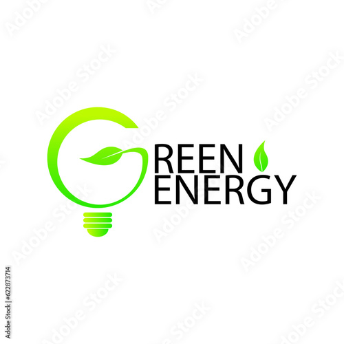 logo icon green energy design vector