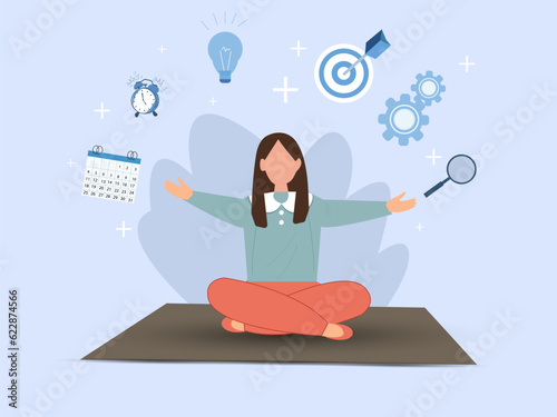 Multitasking or manage project, task or work efficiency, productivity or time management, workload balance or work responsibility concept. vector illustration.