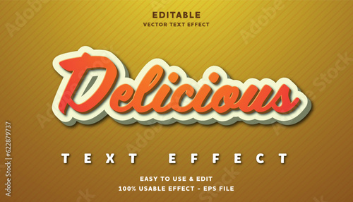delicious editable text effect with modern and simple style