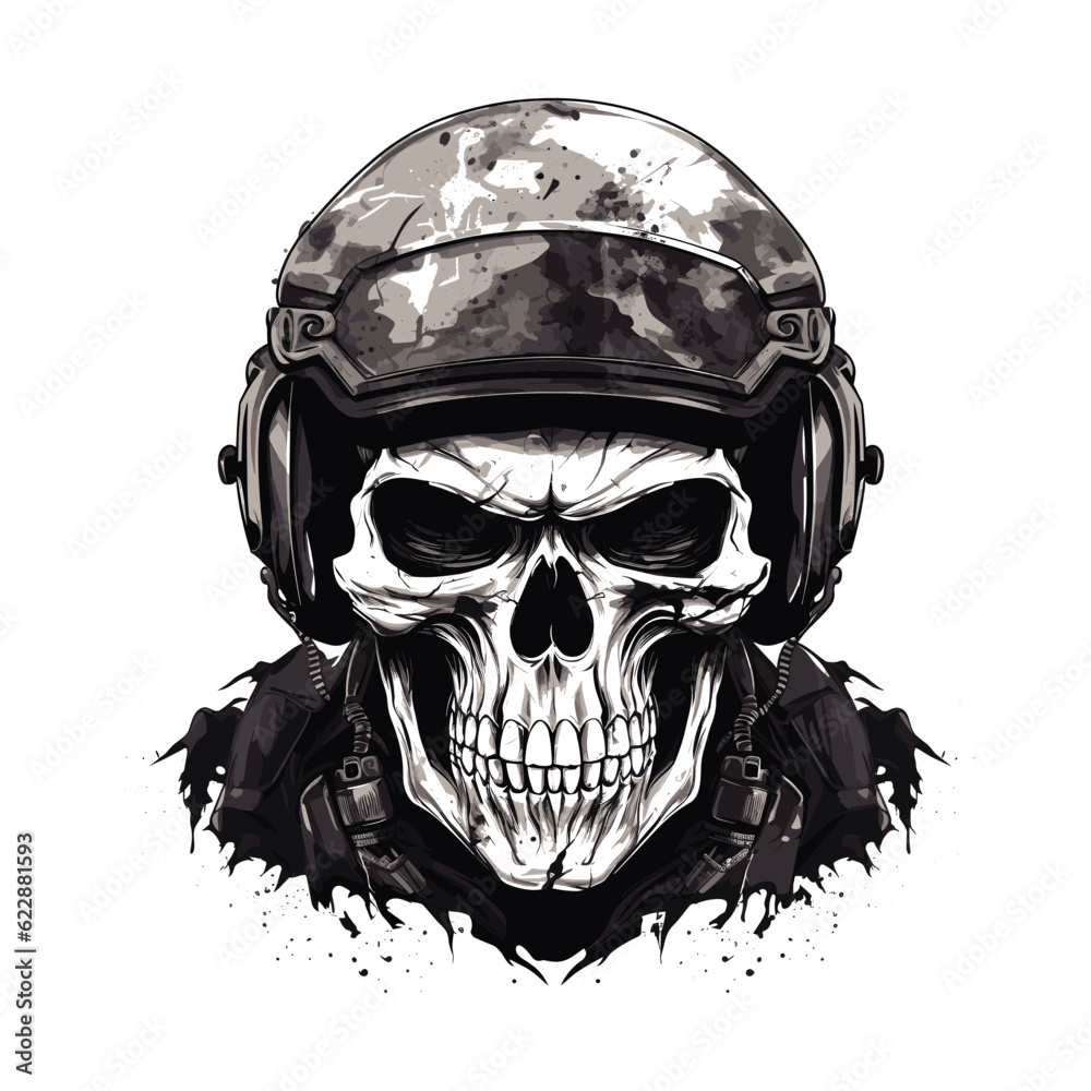 Soldier skull in helmet vector illustration Soldier skull in helmet vector illustration