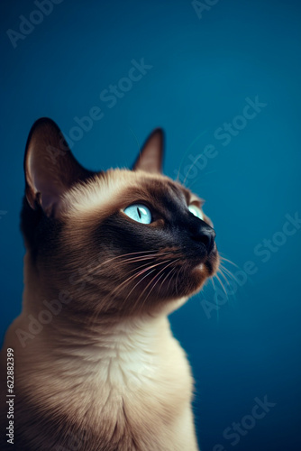Cute Siamese cat posing © Erik González