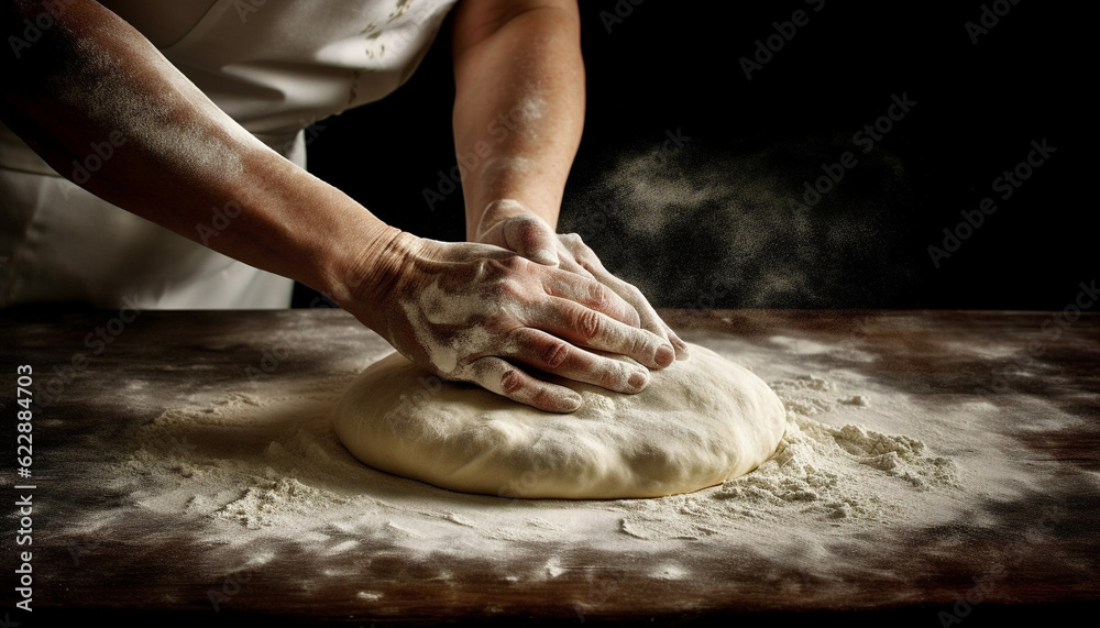 Freshly baked bread, hand kneaded with love generated by AI