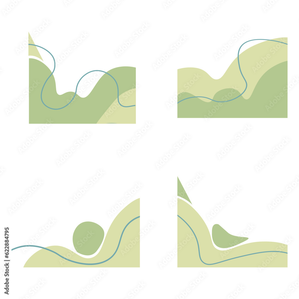 Abstract Wave Shape. Template of Modern Dividers Shapes for design decoration. Isolated Vector Illustration.