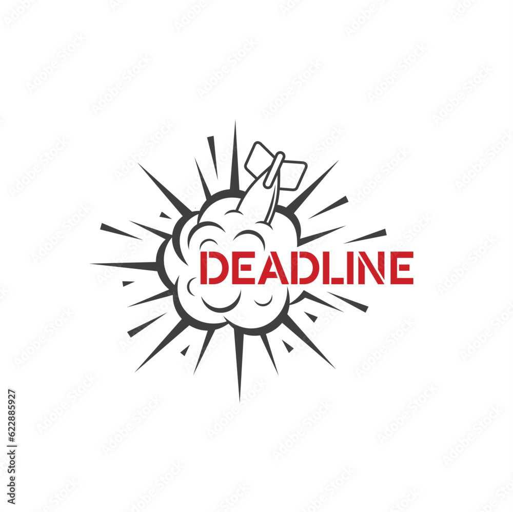 illustration of deadline, deadline icon, vector art. 