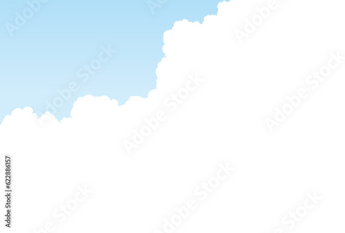 雲から覗く夏の青空のイラスト
