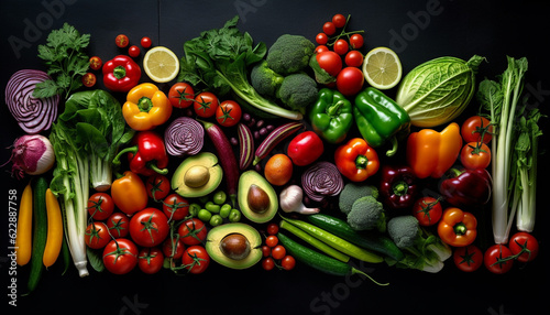 Fresh organic vegetables  a healthy and colorful meal generated by AI
