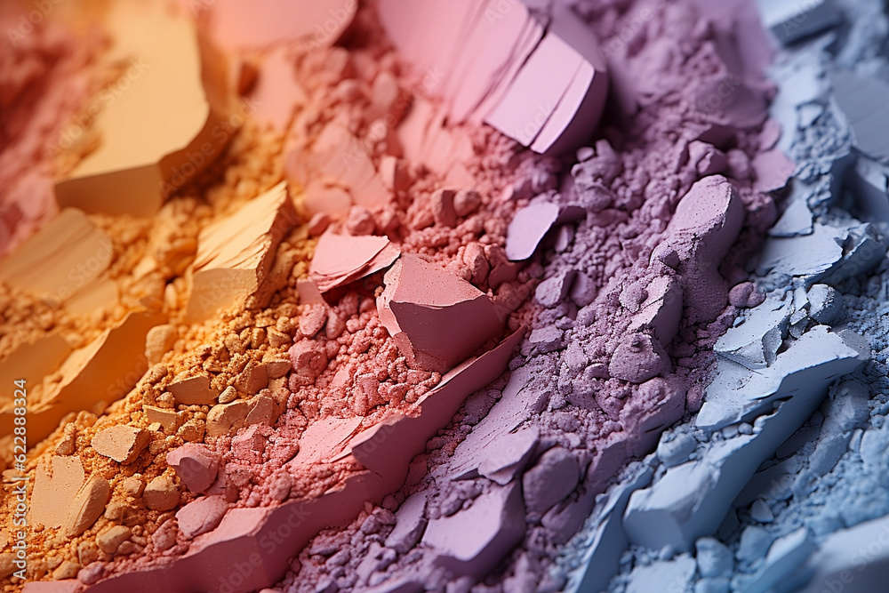 Eye shadow texture in different colors, makeup. Generative AI.