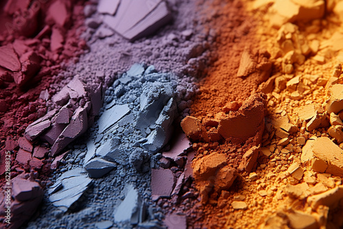 Obraz na płótnie Eye shadow texture in different colors, makeup. Generative AI. w salonie