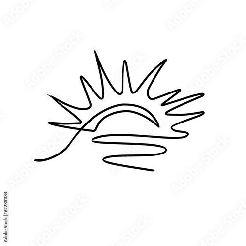 sun continuous line art