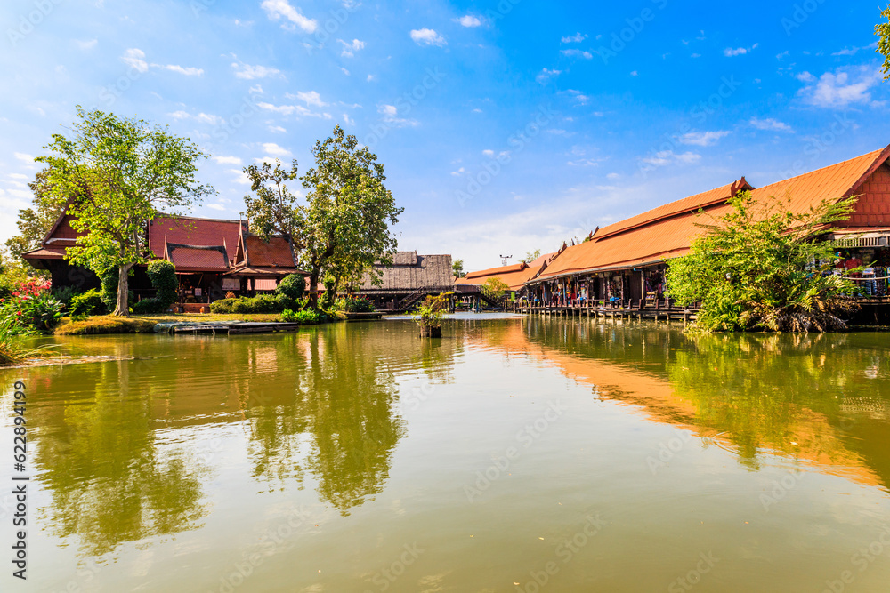 Ayutthaya village floating market