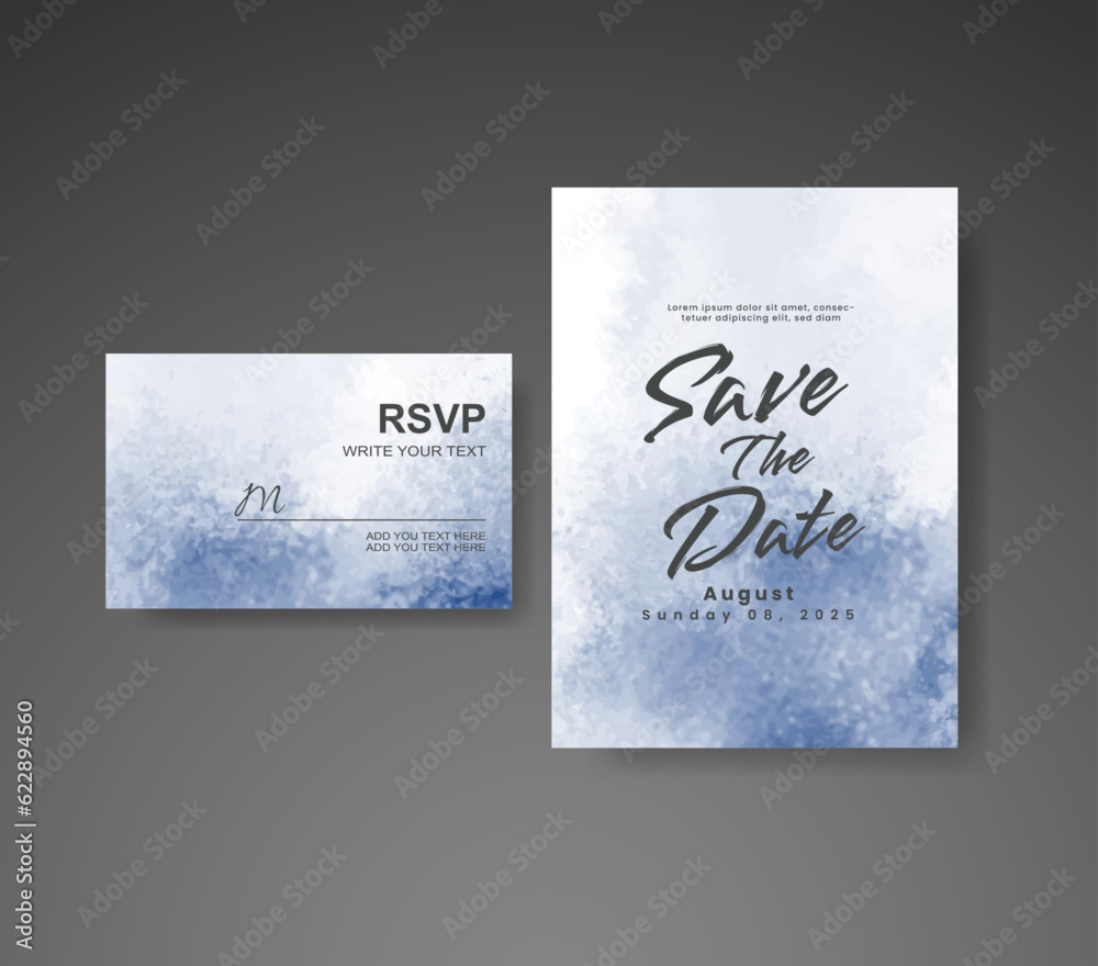 Wedding invitation with abstract watercolor background Wedding invitation with abstract watercolor background