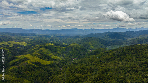 Mountains with rainforest and clouds. Sumatra, Indonesia.