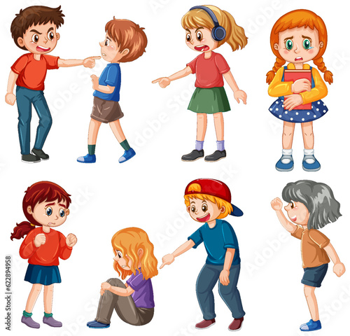 Set of children cartoon character