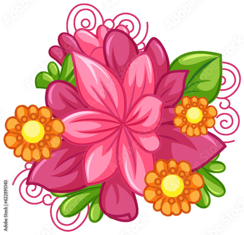 Colourful flower cartoon for summer decoration