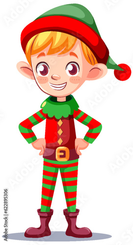 Adorable Christmas Elf Cartoon Character