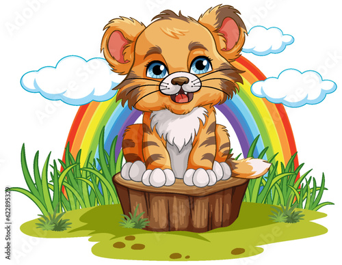 Baby Tiger in Cartoon Style