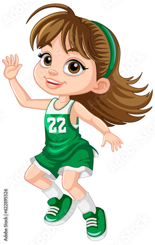 Female basketball player cartoon character