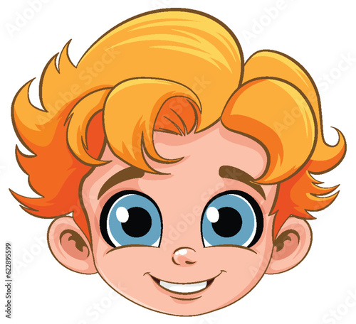 Happy boy head cartoon